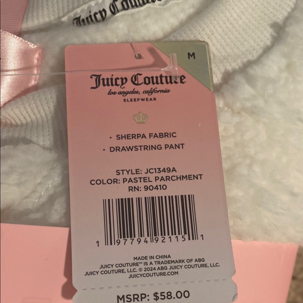Juicy Couture White Cozy PJ Set - Picture 3 of 3